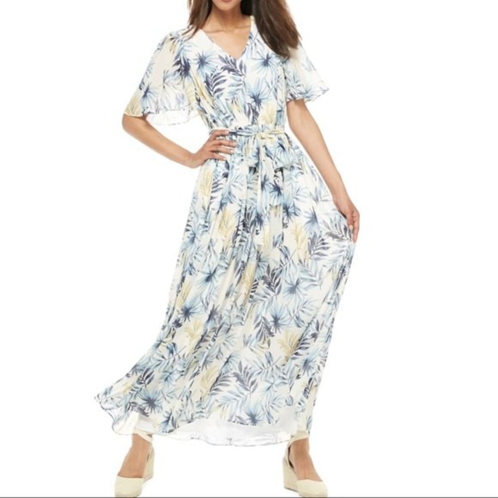 Gal Meets Glam Collection Kiki Leaf Print Dress